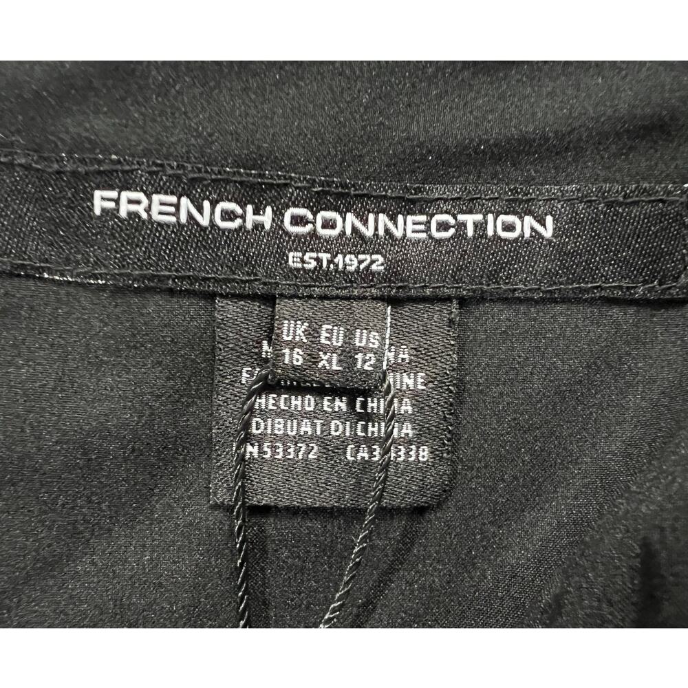 FRENCH CONNECTION WOMENS 12 WHISPER RUTH MINI DRESS BLACK COCKTAIL PARTY NEW - Picture 7 of 14